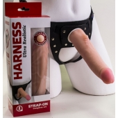 Реалистичный страпон Harness из трусиков и насадки-фаллоса - 18,5 см. - LOVETOY (А-Полимер) - купить с доставкой в Рязани