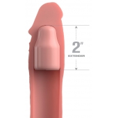 Телесная насадка-удлинитель 2 Inch Silicone X-tension with Strap - 20,3 см. - Pipedream - в Рязани купить с доставкой