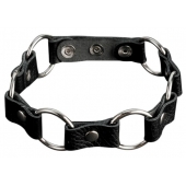 Кожаный черный ошейник с кольцами - Sitabella - купить с доставкой в Рязани