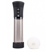 Черная автоматическая вакуумная помпа Pink Vibe с 2 уплотнительными кольцами - Pink Vibe - в Рязани купить с доставкой