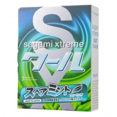 Презервативы Sagami Xtreme Mint с ароматом мяты - 3 шт. - Sagami - купить с доставкой в Рязани