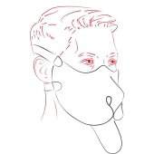 Красная неопреновая маска  Дог - Sitabella - купить с доставкой в Рязани