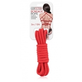 Красная хлопковая веревка для связывания - 3 м. - Lux Fetish - купить с доставкой в Рязани