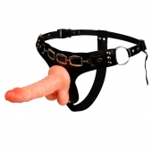 Реалистичный страпон на трусиках с заклепками - 15,7 см. - Baile - купить с доставкой в Рязани