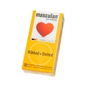 Презервативы с колечками и пупырышками Masculan Ribbed+Dotted - 10 шт. - Masculan - купить с доставкой в Рязани