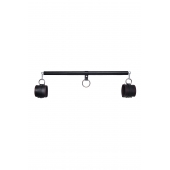 Черная распорка для ног с кожаными манжетами - Pecado - купить с доставкой в Рязани