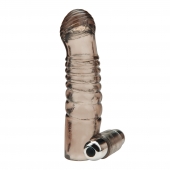 Дымчатая насадка на пенис с вибрацией  Vibrating Penis Enhancing Sleeve Extension - 13,3 см. - BlueLine - в Рязани купить с доставкой