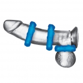 Комплект из трех голубых эрекционных колец 3-Pack Ribbed Rider Cock Ring Set - BlueLine - в Рязани купить с доставкой