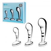 Набор из 3 стальных стимуляторов простаты Stainless Steel P-spot Training Set - b-Vibe - в Рязани купить с доставкой