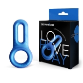 Голубое эрекционное кольцо с петлёй - 1137 - в Рязани купить с доставкой