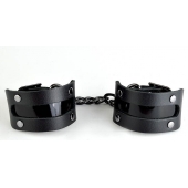 Чёрные наручники с вставкой «Пятница» - Sitabella - купить с доставкой в Рязани