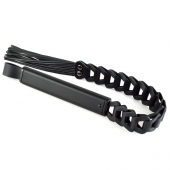 Черная кожаная плеть «Клеопатра» - 62 см. - Sitabella - купить с доставкой в Рязани