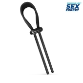 Черный ремень-лассо для усиления эрекции - Sex Expert - в Рязани купить с доставкой