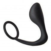 Черное эрекционное кольцо с анальной пробкой Anal Plug With Cockring - Dream Toys - в Рязани купить с доставкой