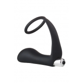 Черное эрекционное кольцо с вибропробкой Vibrating Anal Plug With Cockring - Dream Toys - в Рязани купить с доставкой
