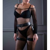 Кожаный пояс с гартерами Sex Game - БДСМ Арсенал - купить с доставкой в Рязани