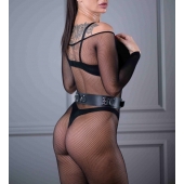 Черный кожаный пояс Sex Game - БДСМ Арсенал - купить с доставкой в Рязани