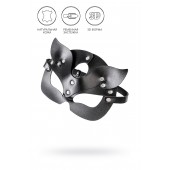 Черная кожаная рельефная маска кошки - Pecado - купить с доставкой в Рязани