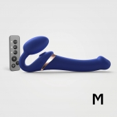 Синий безремневой страпон Multi Orgasm Size M с клиторальной стимуляцией - Strap-on-me - купить с доставкой в Рязани