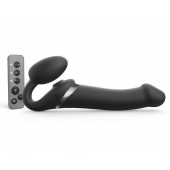 Черный безремневой страпон Multi Orgasm Size L с клиторальной стимуляцией - Strap-on-me - купить с доставкой в Рязани