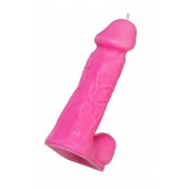Розовая свеча в форме пениса - 13 см. - Pecado - купить с доставкой в Рязани