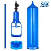 Синяя вакуумная помпа с уплотнительной насадкой - Sex Expert - в Рязани купить с доставкой