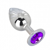 Большой плаг из стали с фиолетовым кристаллом Violet Dream - 9,5 см. - Erotic Fantasy - купить с доставкой в Рязани