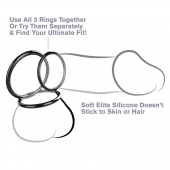 Набор из трех черных эрекционных колец Silicone 3-Ring Stamina Set - Pipedream - в Рязани купить с доставкой