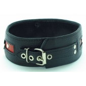 Черно-красный ошейник на пряжке - БДСМ Арсенал - купить с доставкой в Рязани