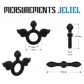 Черное эрекционное кольцо с крыльями Rooster Jeliel Angel - Velv or - в Рязани купить с доставкой
