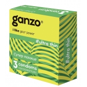Ультратонкие презервативы Ganzo Ultra thin - 3 шт. - Ganzo - купить с доставкой в Рязани