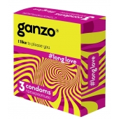 Презервативы с анестетиком для продления удовольствия Ganzo Long Love - 3 шт. - Ganzo - купить с доставкой в Рязани