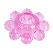 Розовое гелевое эрекционное кольцо-цветок - Toyfa Basic - в Рязани купить с доставкой
