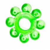Зеленое эрекционное кольцо-цветок - Toyfa Basic - в Рязани купить с доставкой