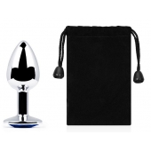 Анальное украшение BUTT PLUG  Small с синим кристаллом - 7 см. - Anal Jewelry Plug - купить с доставкой в Рязани