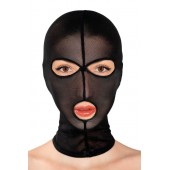 Черная сетчатая маска на голову с отверстиями для глаз и рта - Fetish Tentation - купить с доставкой в Рязани