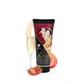Массажный крем для тела с ароматом клубники и шампанского Sparkling Strawberry Wine - 200 мл. - Shunga - купить с доставкой в Рязани