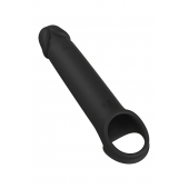 Черная насадка-удлинитель с вибрацией Vibrating Extender With Remote - Dream Toys - в Рязани купить с доставкой