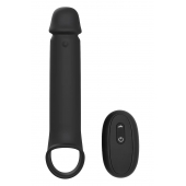 Черная насадка-удлинитель с вибрацией Vibrating Extender With Remote - Dream Toys - в Рязани купить с доставкой