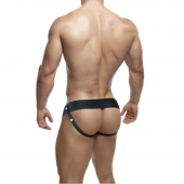 Телесный фаллопротез на черных эластичных ремнях 7 Inch Hollow Strap On - 17 см. - Blush Novelties - купить с доставкой в Рязани