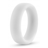 Белое люминесцентное эрекционное кольцо Silicone Glo Cock Ring - Blush Novelties - в Рязани купить с доставкой