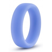 Голубое люминесцентное кольцо Silicone Glo Cock Ring - Blush Novelties - в Рязани купить с доставкой