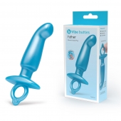 Голубая анальная пробка для массажа простаты Hither Silicone Prostate Plug - 14,3 см. - b-Vibe - в Рязани купить с доставкой