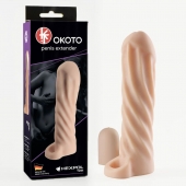 Телесная насадка-удлинитель Okoto со спиралевидным рельефом - 16 см. - Sitabella - в Рязани купить с доставкой