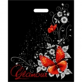 Черный пакет Glamour с вырубной ручкой (38х47 см) - Сима-Ленд - купить с доставкой в Рязани