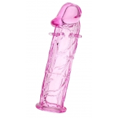 Розовая насадка фаллической формы - 12,5 см. - A-toys - в Рязани купить с доставкой