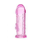 Розовая насадка на пенис с шипиками и коготком - 13,5 см. - A-toys - в Рязани купить с доставкой