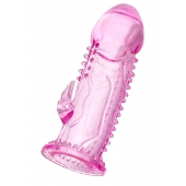 Розовая насадка на пенис с шипиками и коготком - 13,5 см. - A-toys - в Рязани купить с доставкой