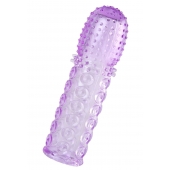 Фиолетовая рельефная насадка на пенис - 13,5 см. - A-toys - в Рязани купить с доставкой