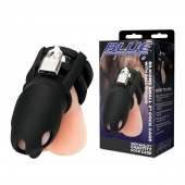 Черная клетка для пениса Silicone Small 2 in Cock Cage With Ball Divider - BlueLine - купить с доставкой в Рязани